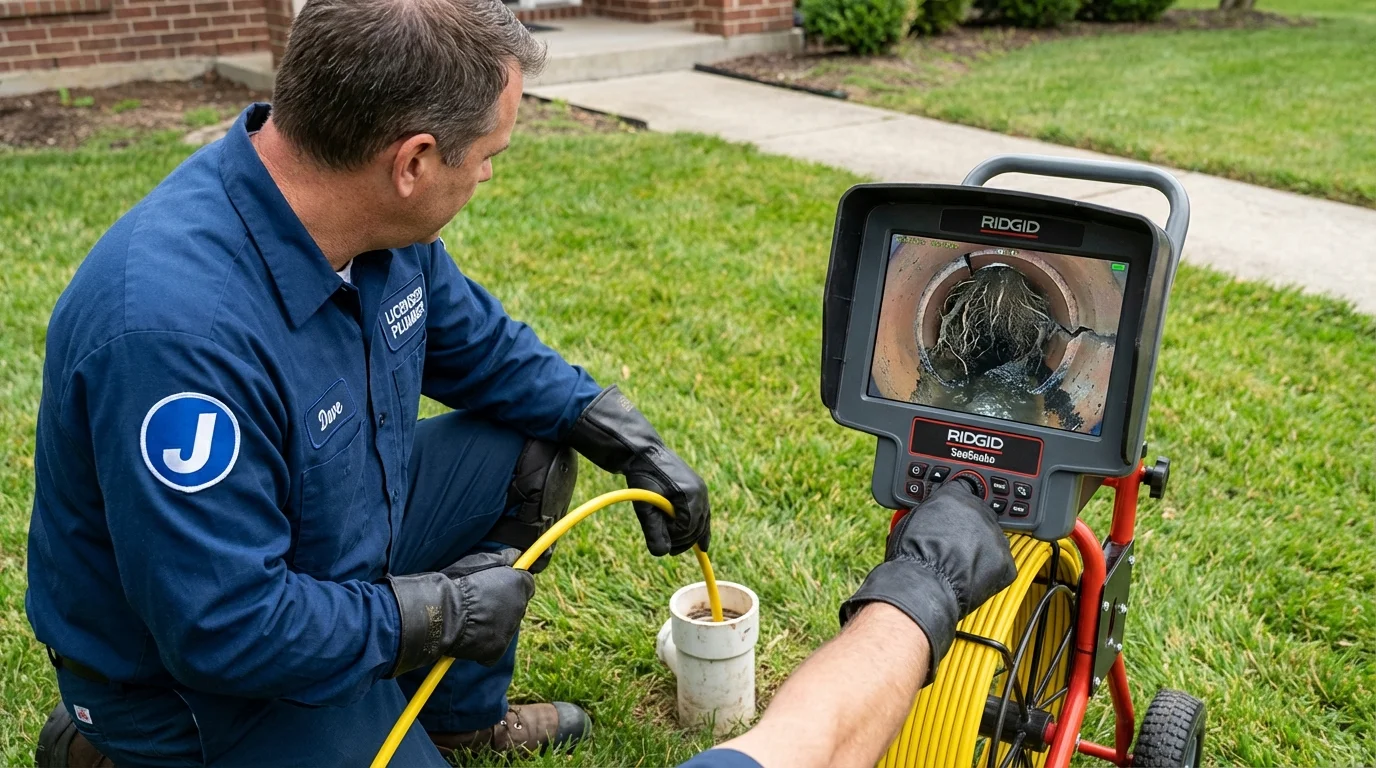 Sewer camera inspection being performed by Johns Plumbing LLC in Medina